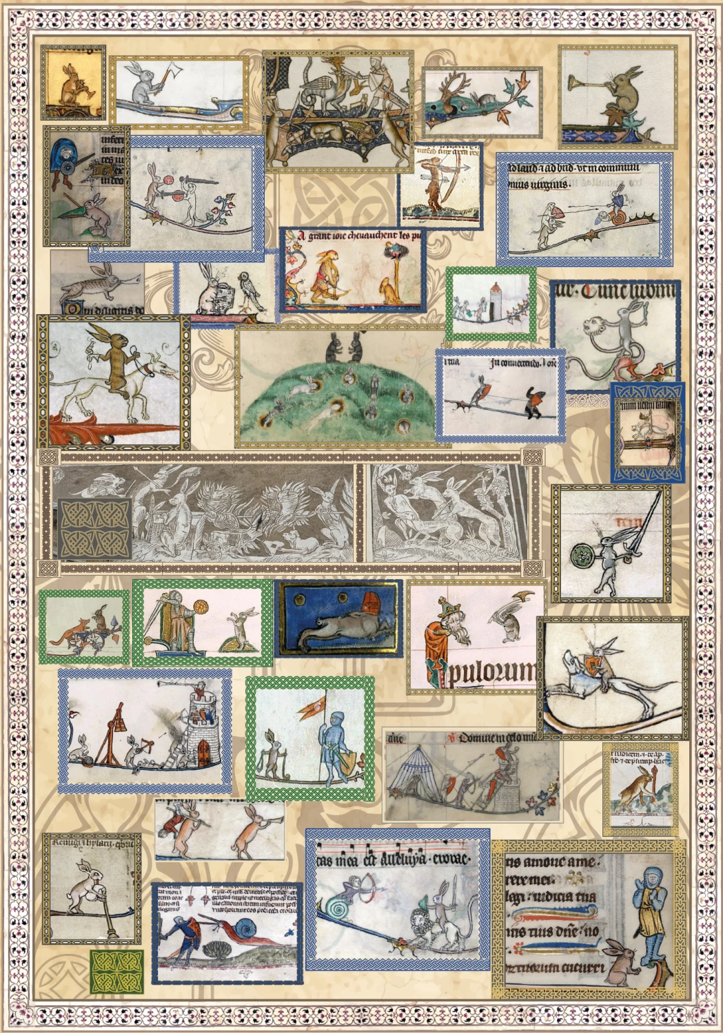 0008 zajaczki sredniowiecza puzzle plakat.png